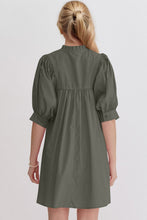 Load image into Gallery viewer, Pink Puff Sleeve Mini Dress Casual and Feminine Dress for Women Simple Classic Summer Dress