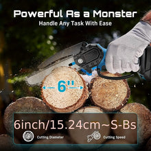 将图片加载到图库查看器,6-inch Cordless Mini Chainsaw – Handheld Electric, Lightweight, Battery-Powered