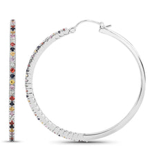 Load image into Gallery viewer, 2.24 Carat Genuine Multi Sapphire .925 Sterling Silver Earrings