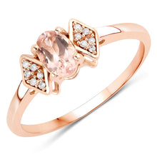 Load image into Gallery viewer, 0.46 Carat Genuine Morganite and White Diamond 14K Rose Gold Ring