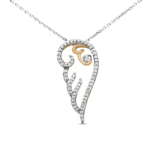 Load image into Gallery viewer, 10K Yellow Gold over .925 Sterling Silver 1/4 Cttw Diamond Angel Wing 18" Pendant Necklace (H-I Color, I1-I2 Clarity)
