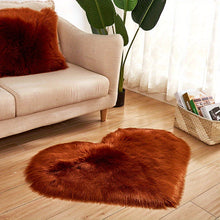 Load image into Gallery viewer, Plush Heart-Shaped Area Mat | Machine Washable Soft Artificial Wool | Cozy Decorative Mat for Living Room, Bedroom, Office | Indoor Use