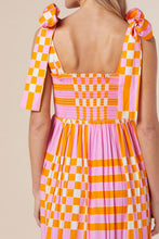 Load image into Gallery viewer, Girls Charming Color Block Tie Shoulder Dress Elegant & Playful Summer Style