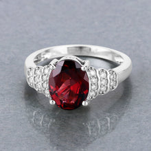 Load image into Gallery viewer, 2.87 Carat Genuine Rhodolite and White Diamond 14K White Gold Ring