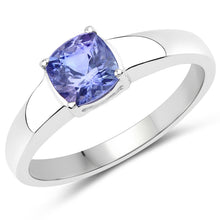 将图片加载到图库查看器,1.05 Carat Genuine Tanzanite .925 Sterling Silver ring
