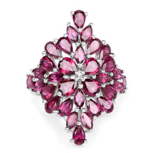 Load image into Gallery viewer, 7.52 Carat Genuine Rhodolite .925 Sterling Silver Ring