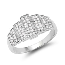 Load image into Gallery viewer, 14K White Gold Plated 0.26 Carat Genuine White Diamond .925 Sterling Silver Ring