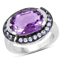 Load image into Gallery viewer, 5.56 Carat Genuine Amethyst & Tanzanite .925 Sterling Silver Ring