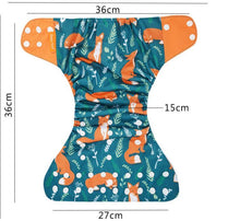Load image into Gallery viewer, 4pcs/set Washable Eco-Friendly Cloth Diaper Cover Adjustable Nappy Cloth Diapers Cloth Nappy For Baby Boys and Grils Baby