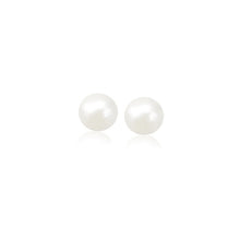 将图片加载到图库查看器,14k Yellow Gold Freshwater Cultured White Pearl Stud Earrings (4.0 mm)