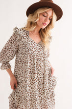 Load image into Gallery viewer, Leopard Ruffle Hem Woven Mini Dress For Women – Leopard Print Dress, Flattering Ruffle Hem Dress, Playful Mini Dress, Animal Print Dress, Chic Leopard Dress