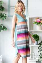 将图片加载到图库查看器,Full Size Striped Sleeveless V Neck Dress For Women – Timeless Striped V Neck Dress, Sophisticated Sleeveless Dress, Classic Striped Dress, Flattering V Neck Dress, Versatile Sleeveless Dress, Chic Striped Dress, Elegant V Neck Dress