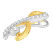 Load image into Gallery viewer, 10K Two-Tone Gold 1/5 cttw Diamond Radiant Ribbon Pendant Necklace (H-I, I1-I2)
