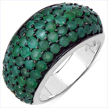 Load image into Gallery viewer, 2.90 Carat Genuine Emerald & White Diamond .925 Sterling Silver Ring