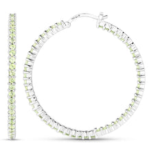 Load image into Gallery viewer, 3.50 Carat Genuine Peridot .925 Sterling Silver Earrings