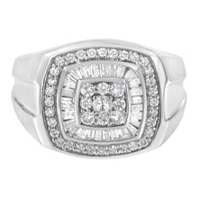 将图片加载到图库查看器,14K White Gold Men's 1 CTTW Diamond Band Ring