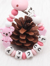 Load image into Gallery viewer, Modern Handmade Personalized Name Baby Pacifier Clips Silicone Pacifier Chain Wood Pacifier Holders For Pacifier For Baby Kids