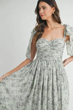 将图片加载到图库查看器,Floral Bust Ruched Midi Dress with Shoulder Tie For Women – Ruched Midi Dress For Summer, Floral Bust Dress, Shoulder Tie Dress, Feminine Midi Dress, Chic Event Dress