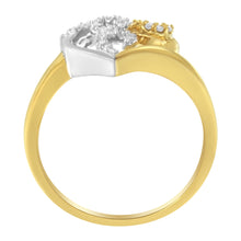 将图片加载到图库查看器,10K Two-Toned Gold Diamond Heart Shape Cluster Ring (1/6 Cttw, H-I Color, I1-I2 Clarity) - Size 6