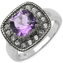 Load image into Gallery viewer, 2.53 Carat Genuine Amethyst & Tanzanite .925 Sterling Silver Ring
