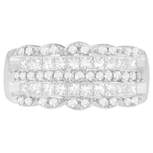 Load image into Gallery viewer, 14K White Gold 1 1/7ct. TDW Round and Princess-Cut Diamond Ring(H-I, SI2-I1)