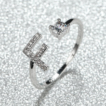 Load image into Gallery viewer, Popular Fashion Silvery AZ Letter Ring Initials Wedding Love Couple Rings Bridesmaid Gift
