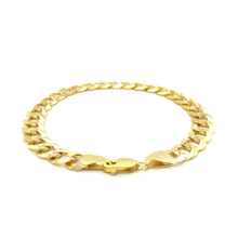 Load image into Gallery viewer, 8.2mm 14k Yellow Gold Solid Curb Bracelet