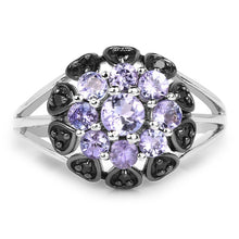 将图片加载到图库查看器,1.18 Carat Genuine Tanzanite and Black Spinel .925 Sterling Silver Ring