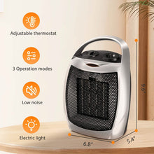 Load image into Gallery viewer, 1500W Portable Ceramic Space Heater with Thermostat & Safety Protection with Carry Handle