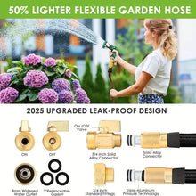 Load image into Gallery viewer, Heavy-Duty Garden Hose – 25Ft Leakproof Blue Rubber with Brass Connectors & Spray Nozzle