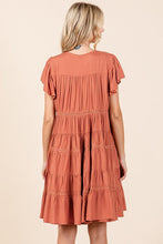 Load image into Gallery viewer, Lace Detail Ruffled Button Down Tiered Dress For Women – Romantic, Fluttering, Trendy, Elegant, Boho, Feminine & Whimsical Style