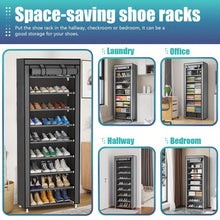 Load image into Gallery viewer, 10-Layer 9 Grid Shoe Rack Shelf Storage Closet Organizer