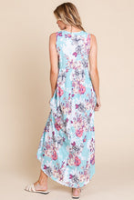将图片加载到图库查看器,New Floral Round Neck Sleeveless Maxi Dress with Pockets For Women – Elegant Floral Print Dress with Flowing Silhouette and Functional Pockets