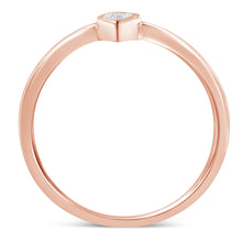 将图片加载到图库查看器,14K Rose Gold Plated .925 Sterling Silver 1/20 Carat Diamond Teardrop Pear-Shaped Miracle Set Petite Fashion Ring (J-K Color, I1-I2 Clarity) - Size 6