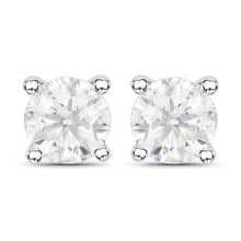 Load image into Gallery viewer, 1.02 Carat Genuine White Diamond 14K White Gold Earrings