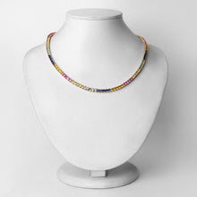 Load image into Gallery viewer, 11.65 Carat Created Multi Sapphire .925 Sterling Silver Necklace