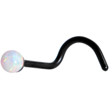 Load image into Gallery viewer, White 2.5mm Synthetic Opal Ball Anodized Left Nose Screw 4 Pack Set