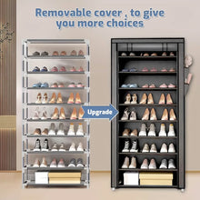 Load image into Gallery viewer, 10-Layer 9 Grid Shoe Rack Shelf Storage Closet Organizer