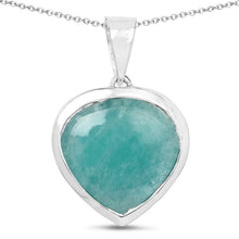 Load image into Gallery viewer, 9.79 Carat Genuine Amazonite & Tanzanite .925 Sterling Silver Pendant