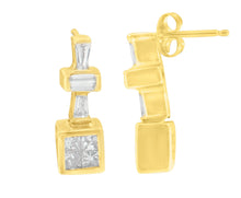 Load image into Gallery viewer, 14K Yellow Gold 1 1/3 cttw Diamond Hoop Earrings (G-H, VS1-VS2)