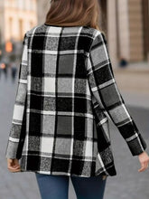 Load image into Gallery viewer, Elegant Plaid Open Front Long Sleeve Jacket Stylish & Cozy Lightweight Breathable Outerwear