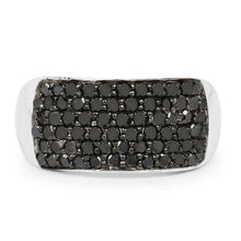 Load image into Gallery viewer, 1.21 Carat Genuine Black Diamond .925 Sterling Silver Ring