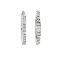 Load image into Gallery viewer, Genuine .51ct Diamond Hoop Earrings 14KT White Gold