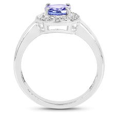 Load image into Gallery viewer, 1.05 Carat Genuine Tanzanite and White Topaz .925 Sterling Silver Ring