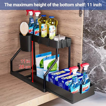 将图片加载到图库查看器,2-Piece Under Sink Organizer with Sliding Shelves – Multi-Purpose Storage Rack