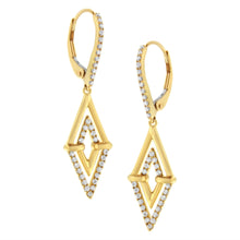 Load image into Gallery viewer, 14K Yellow Gold 3/8 Cttw Double Triangle Drop and Dangle Diamond Earrings (G-H Color, SI1-SI2 Clarity)