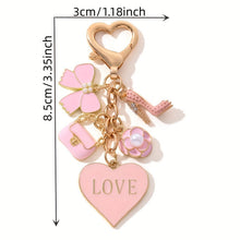 Load image into Gallery viewer, A Cute And Compact Pink Bag with a Heart-Shaped Oil Drop Keychain, Perfect As a Mini Decorative Accessory Or Gift for Cosmetics