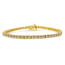 Load image into Gallery viewer, 14K Yellow Gold Plated .925 Sterling Silver 8.0 Cttw Diamond Classic Link Tennis Bracelet (K-L Color, I2-I3 Clarity) - 7-1/4"