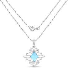 Load image into Gallery viewer, 5.15 Carat Genuine Swiss Blue Topaz .925 Sterling Silver Pendant