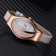 Load image into Gallery viewer, Women Fashion Luxury Watch Leather Strap Women Bracelet Clock Ellipse Rhinestone PU Sport Quartz Watch Wrist Watches For Women and Girls